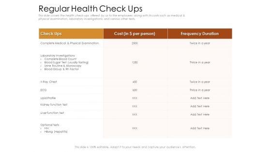 Cultivating The Wellbeing Culture In Organization Regular Health Check Ups Themes PDF