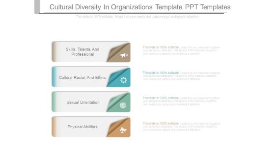 Cultural Diversity In Organizations Template Ppt Templates