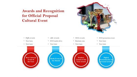 Cultural Event Awards And Recognition For Official Proposal Cultural Event Slides PDF
