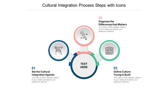 Cultural Integration Process Steps With Icons Ppt PowerPoint Presentation Styles Visual Aids