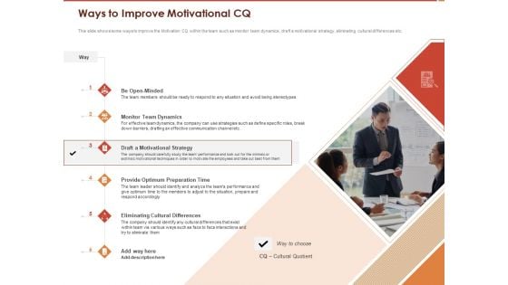 Cultural Intelligence Importance Workplace Productivity Ways To Improve Motivational CQ Inspiration PDF