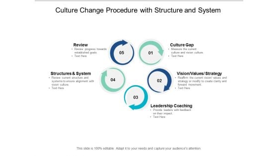 Culture Change Procedure With Structure And System Ppt PowerPoint Presentation Styles Graphics Template