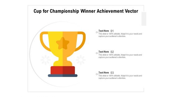 Cup For Championship Winner Achievement Vector Ppt PowerPoint Presentation Gallery Smartart PDF