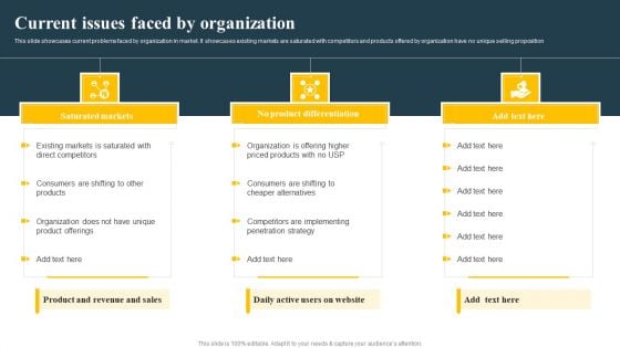 Current Issues Faced By Organization Implementing Focus Strategy To Improve Inspiration PDF