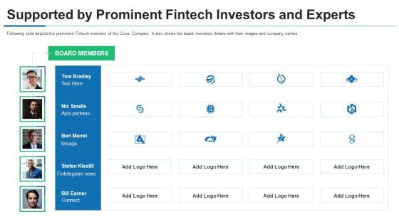 Curve Investor Financing Supported By Prominent Fintech Investors And Experts Clipart PDF