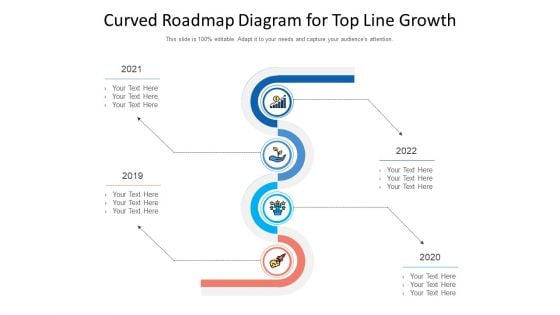 Curved Roadmap Diagram For Top Line Growth Ppt PowerPoint Presentation Gallery Format PDF