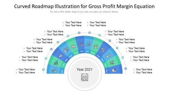 Curved Roadmap Illustration For Gross Profit Margin Equation Ppt PowerPoint Presentation File Format PDF