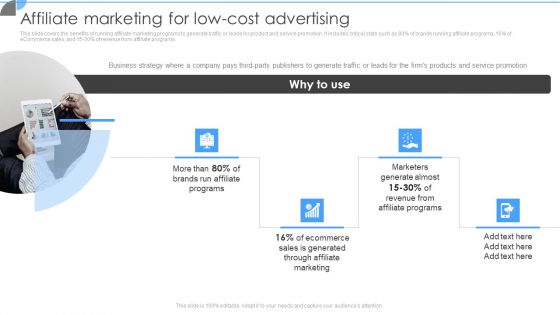 Customer Acquisition Approaches To Enhance Organization Growth Affiliate Marketing For Low Cost Advertising Introduction PDF