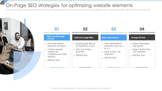 Customer Acquisition Approaches To Enhance Organization Growth On Page SEO Strategies For Optimizing Website Elements Introduction PDF