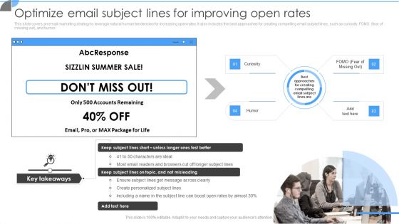 Customer Acquisition Approaches To Enhance Organization Growth Optimize Email Subject Lines For Improving Open Rates Professional PDF