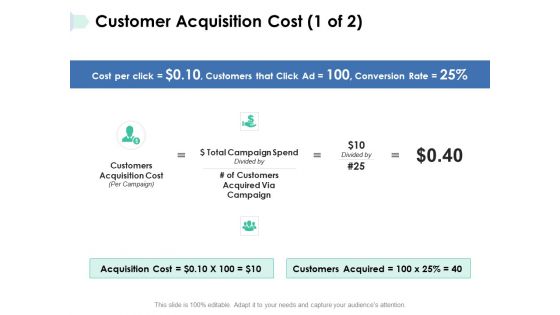 Customer Acquisition Cost Acquired Ppt PowerPoint Presentation Slides Show