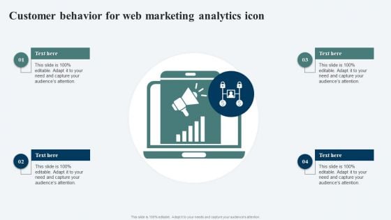 Customer Behavior For Web Marketing Analytics Icon Ppt Model Icon PDF