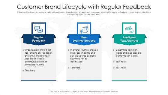 Customer Brand Lifecycle With Regular Feedback Ppt PowerPoint Presentation File Designs PDF