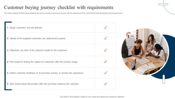 Customer Buying Journey Checklist With Requirements Summary PDF