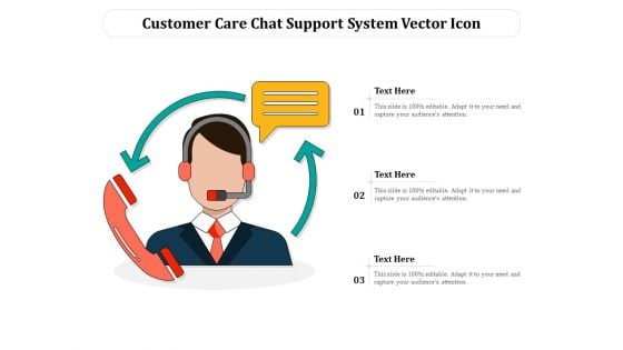 Customer Care Chat Support System Vector Icon Ppt PowerPoint Presentation File Slides PDF