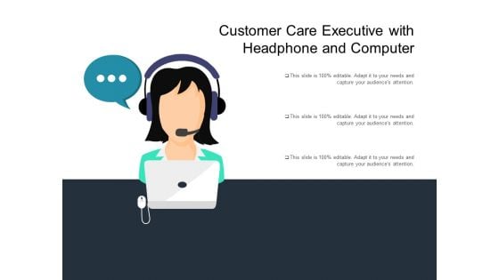 Customer Care Executive With Headphone And Computer Ppt PowerPoint Presentation Icon Outline PDF