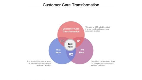 Customer Care Transformation Ppt PowerPoint Presentation Infographic Template Brochure Cpb Pdf