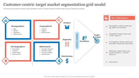 Customer Centric Target Market Segmentation Grid Model Mockup PDF
