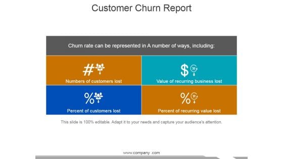 Customer Churn Report Ppt PowerPoint Presentation Layouts Mockup