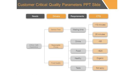 Customer Critical Quality Parameters Ppt Slide