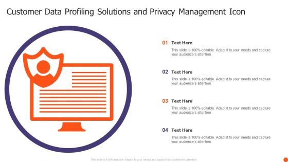 Customer Data Profiling Solutions And Privacy Management Icon Rules PDF