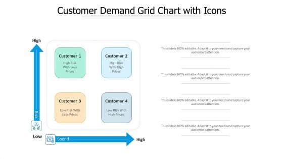 Customer Demand Grid Chart With Icons Ppt PowerPoint Presentation File Vector PDF