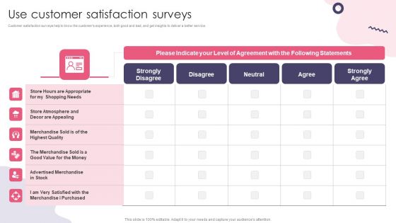 Customer Digital Lifecycle Marketing And Planning Stages Use Customer Satisfaction Surveys Graphics PDF