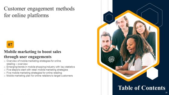 Customer Engagement Methods For Online Platforms Ppt PowerPoint Presentation Complete Deck With Slides