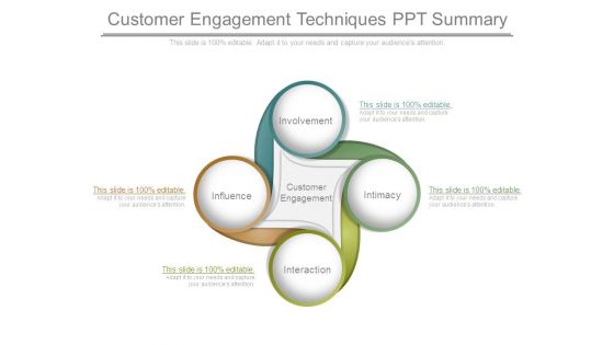 Customer Engagement Techniques Ppt Summary