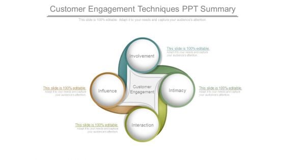 Customer Engagement Techniques Ppt Summary