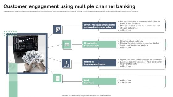 Customer Engagement Using Multiple Channel Banking Slides PDF