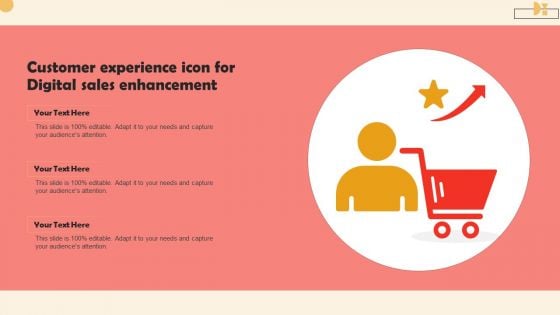 Customer Experience Icon For Digital Sales Enhancement Demonstration PDF