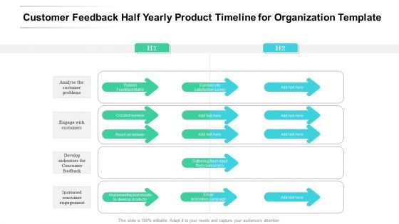 Customer Feedback Half Yearly Product Timeline For Organization Template Template