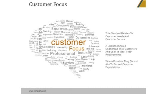 Customer Focus Ppt PowerPoint Presentation Visual Aids