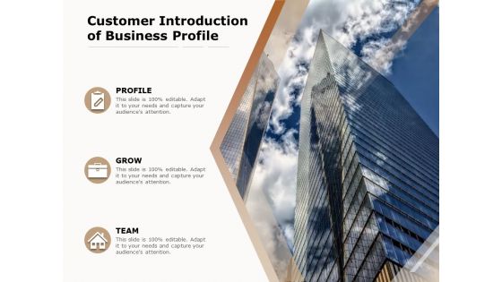 Customer Introduction Of Business Profile Ppt PowerPoint Presentation Icon Inspiration PDF