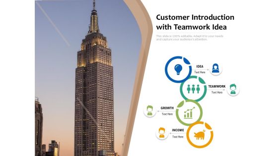 Customer Introduction With Teamwork Idea Ppt PowerPoint Presentation Gallery Background Designs PDF