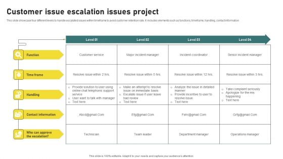 Customer Issue Escalation Issues Project Structure PDF