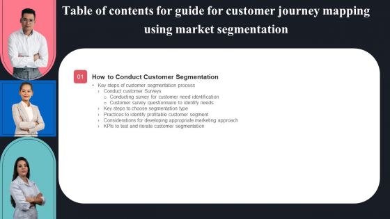 Customer Journey Mapping Using Market Segmentation Table Of Contents For Guide Ideas PDF