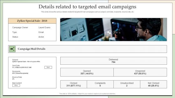 Customer Lead Development Management Strategies Details Related To Targeted Email Campaigns Microsoft PDF