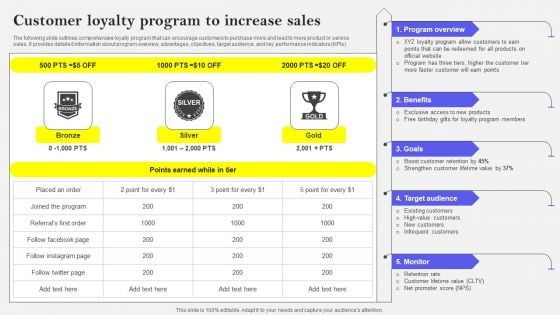 Customer Loyalty Program To Increase Sales Graphics PDF