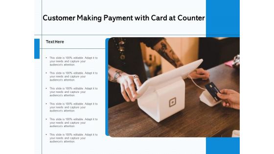 Customer Making Payment With Card At Counter Ppt PowerPoint Presentation File Diagrams PDF