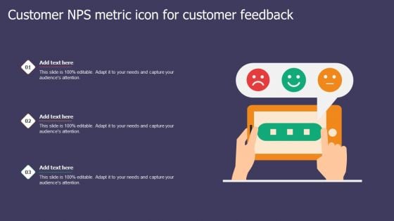 Customer NPS Metric Icon For Customer Feedback Ppt Styles Structure PDF