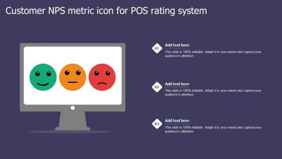 Customer NPS Metric Icon For Pos Rating System Ppt Professional Visual Aids PDF