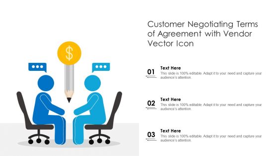 Customer Negotiating Terms Of Agreement With Vendor Vector Icon Ppt Model Images PDF