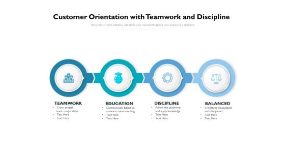 Customer Orientation With Teamwork And Discipline Ppt PowerPoint Presentation Pictures Graphics