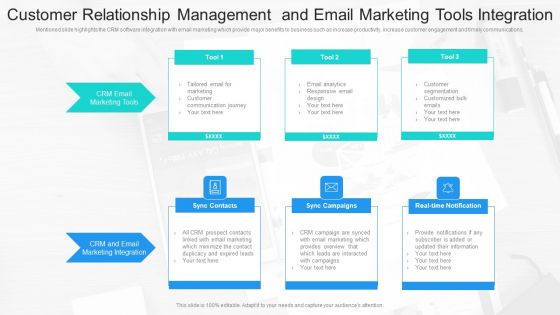 Customer Relationship Management And Email Marketing Tools Integration Diagrams PDF