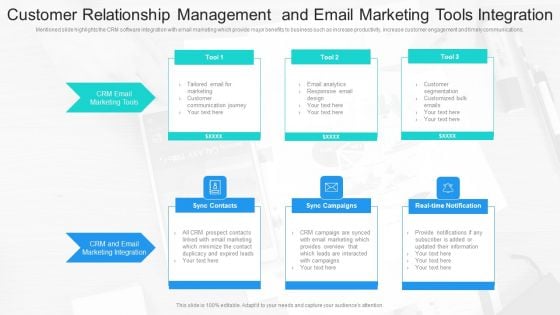 Customer Relationship Management And Email Marketing Tools Integration Diagrams PDF