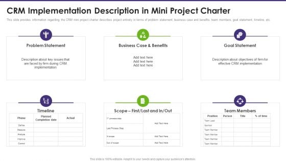 Customer Relationship Management CRM Implementation Description In Mini Sample PDF Customer Relationship Management CRM Implementation Description In Mini Sample PDF