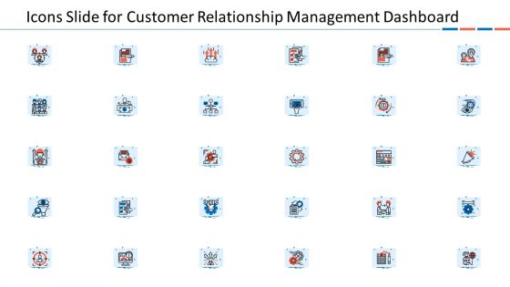 Customer Relationship Management Dashboard Icons Slide For Customer Relationship Management Dashboard Designs PDF