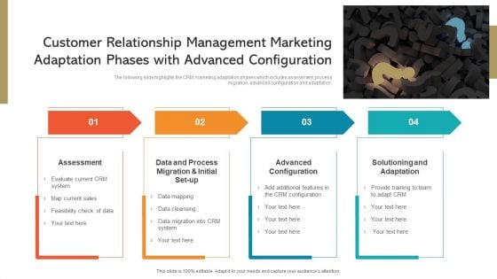 Customer Relationship Management Marketing Adaptation Phases With Advanced Configuration Graphic Images PDF